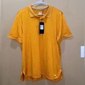 NWT Mens Polo Shirt Size Medium Lightweight Athletic Golf Short Sleeve Orange -E